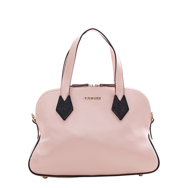 Chancebanda Pale Pink Leather Double Zip Handbag