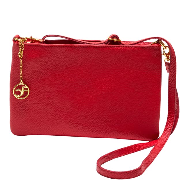 Carla Ferreri Red Leather Wrist Clutch Bag