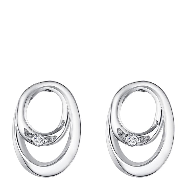 Tess Diamonds Silver Diamond Curved Stud Earrings