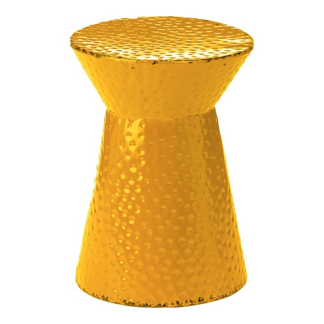 Premier Housewares Yellow Artisan Round Large Decorative Stool