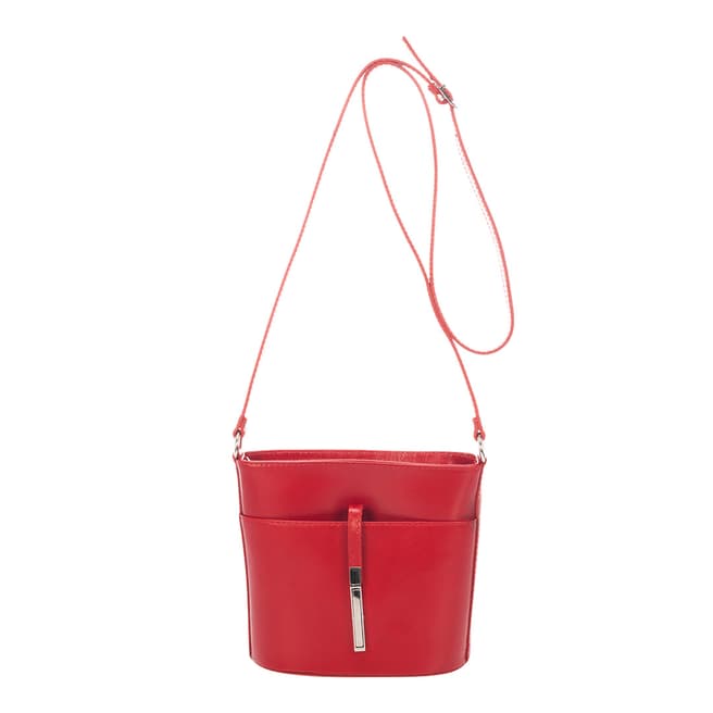 Markese Red Leather Cross Body Bag