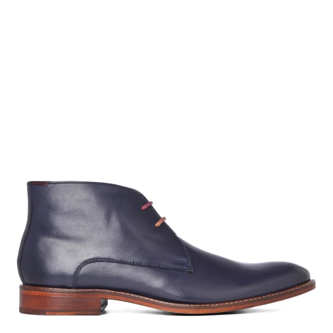 Ted Baker Navy Leather Tolson Derby Boots