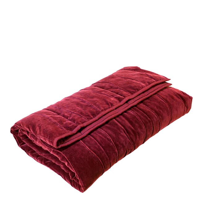 Modern Home Dark Red Pintuck Velvet Cotton Throw 150X200cm