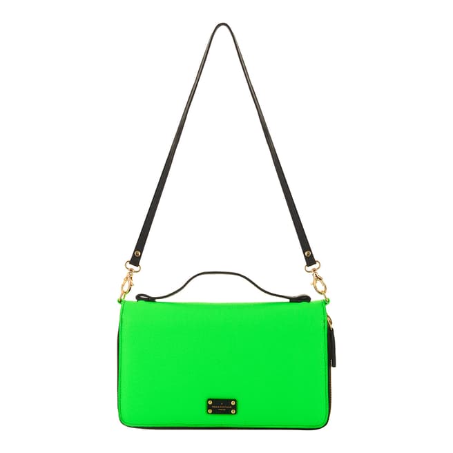 Paul's Boutique Neon Green Pandora Textured Clutch Bag