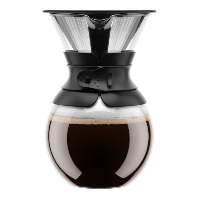 Bodum Black/Clear Glass Pour Over Coffee Maker 1L