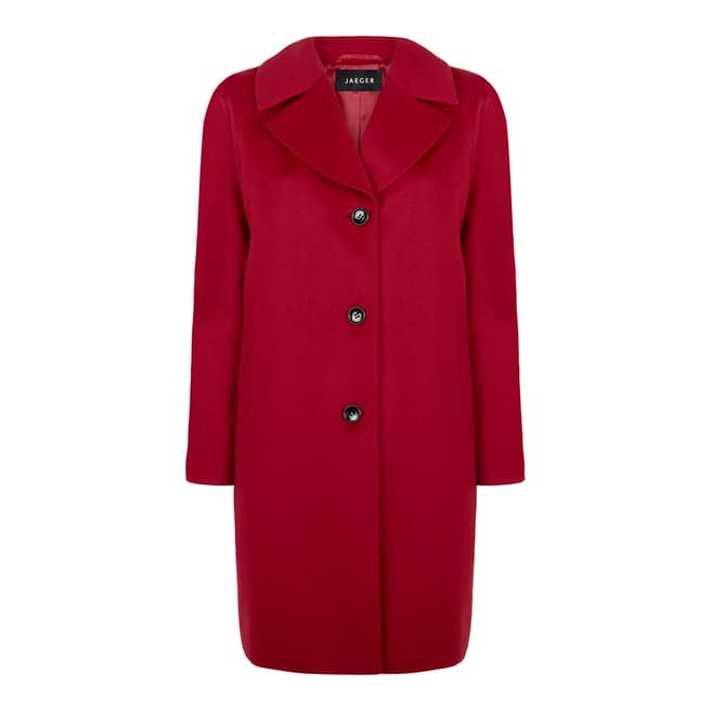 Jaeger Red Three Button Wool Coat