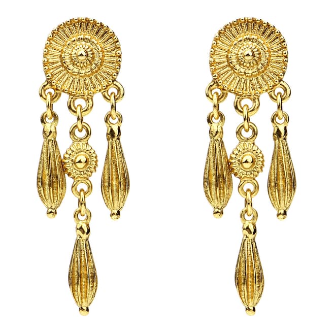 Ben-Amun Gold Filigree Drop Earrings 