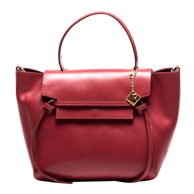 Isabella Rhea Red Leather Statement Tote Bag