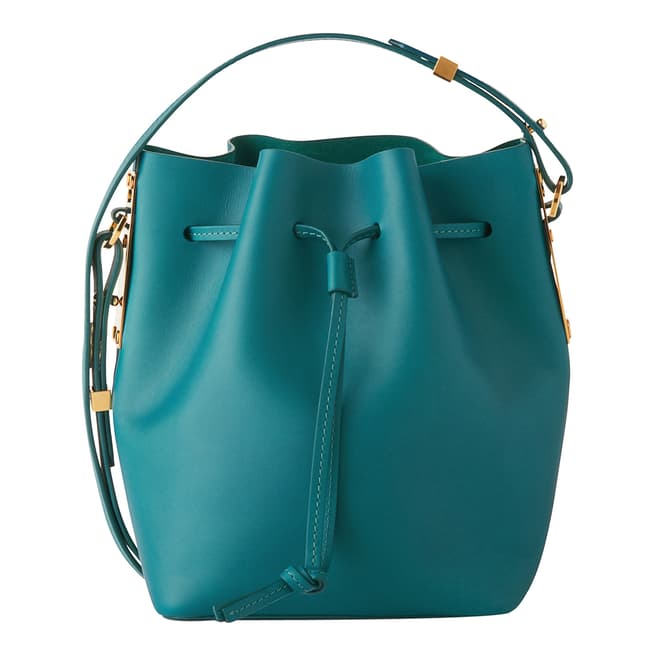 Sophie Hulme Jewel Green Leather Nelson Bucket Bag