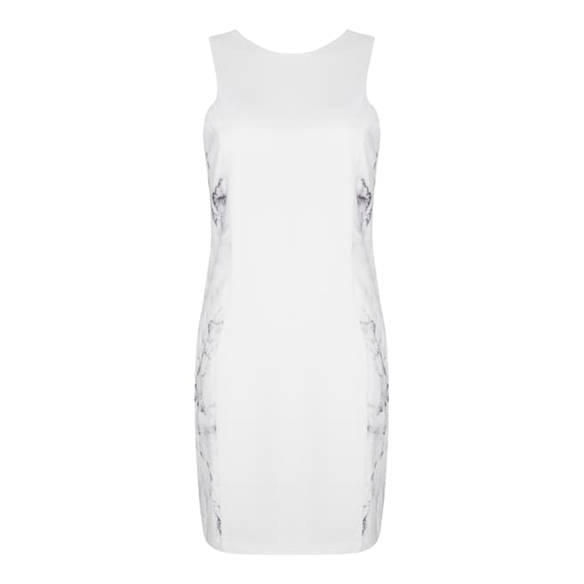 Josh V White Marble Print Bodycon Dress