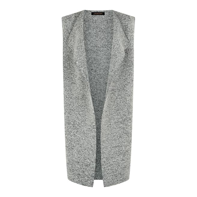 Jaeger Grey Boiled Knitted Wool Gilet