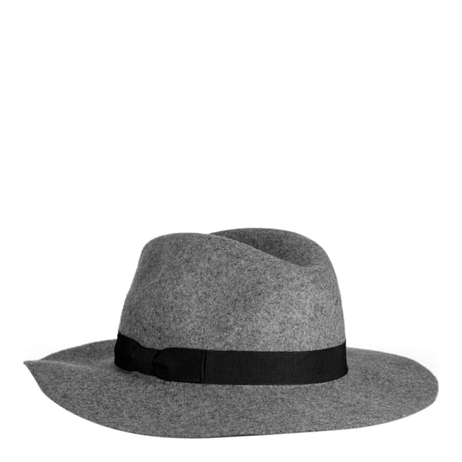 Jigsaw Grey Wide Brim Fedora Hat 