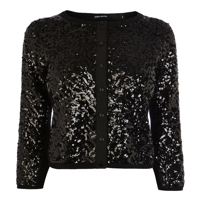 Karen Millen Black Sequin Cardigan