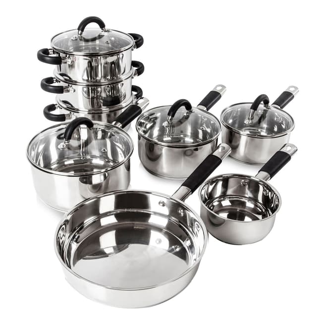 Tower 8 Piece Stainless Steel Saucepans with Silicone Handles Set