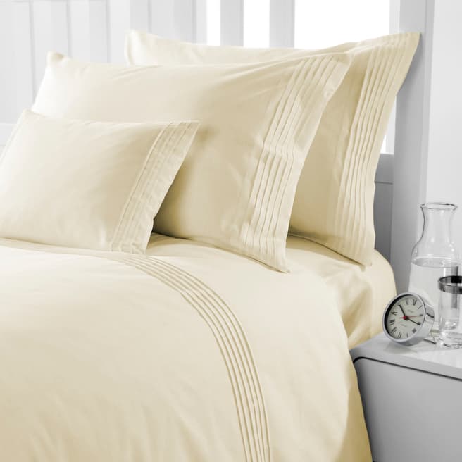 The Pure Linen Company Ivory Cotton Pintuck King Duvet Cover Set