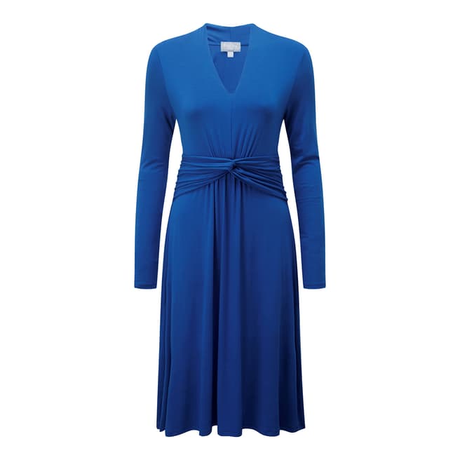 Pure Collection Sapphire Blue Gathered Jersey Dress