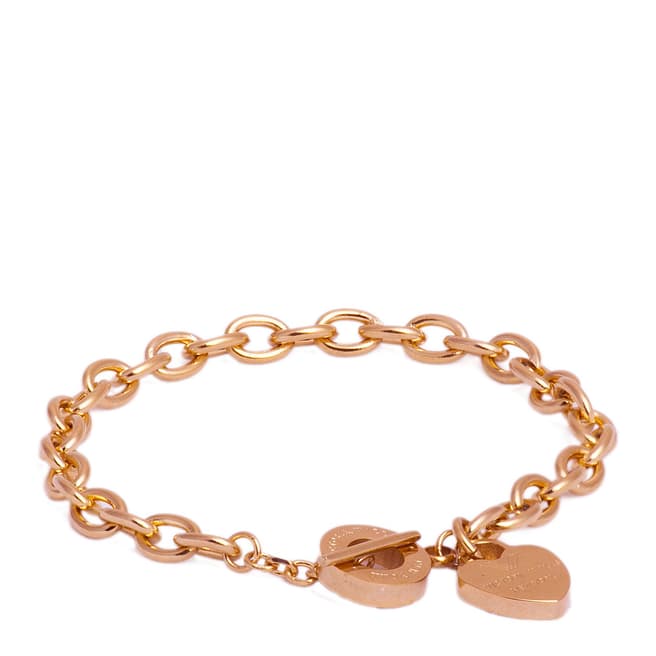 Victoria Walls Rose Gold Toggle Heart  Bracelet