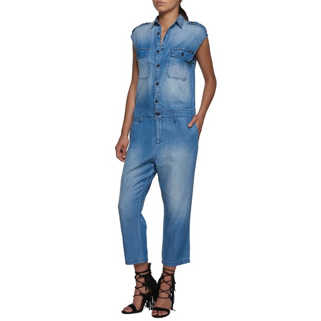 Replay Blue Denim Low Banded Jumpsuit