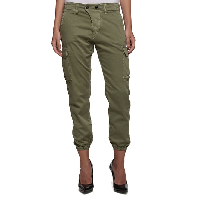 Replay Khaki Cotton Stretch Cargo Pants