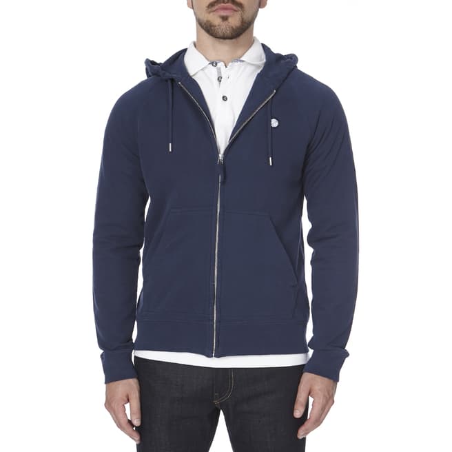 Pretty Green Grey Cotton Oxted Zip Up Hoodie