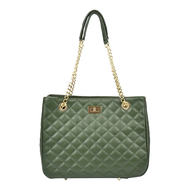 Isabella Rhea Green Quilted Leather Handbag