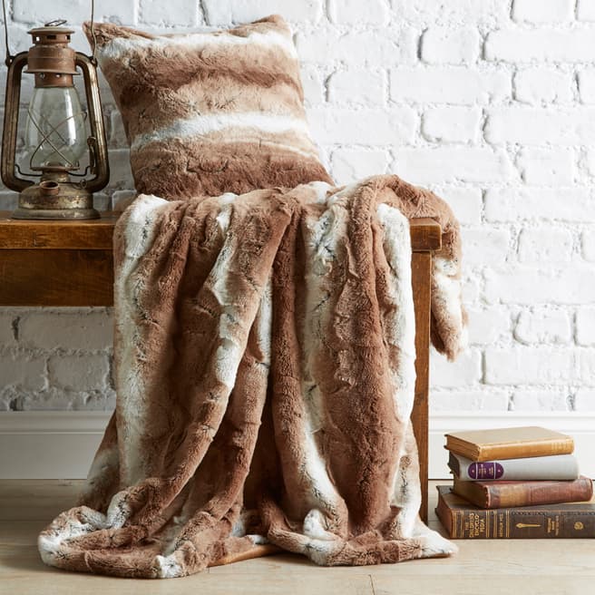 The Pure Linen Company Natural Faux Fur Throw 130X180cm