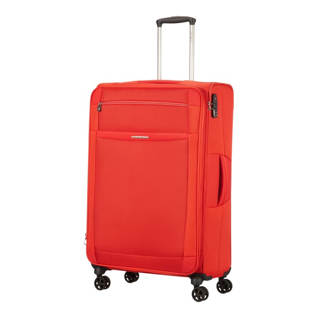 Samsonite Tangerine Red Large Dynamo 4 Wheel Spinner 78/29 Suitcase