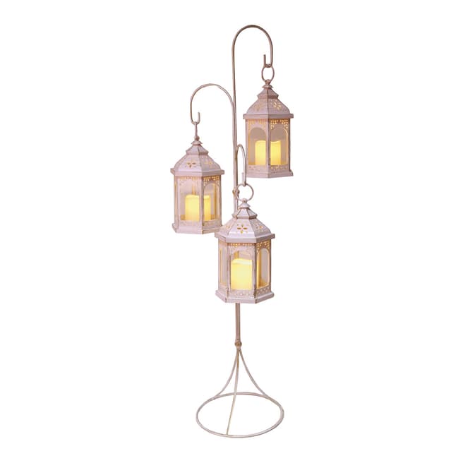 Straits White LED Triple Lantern & Stand