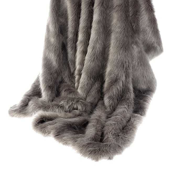 Katrina Hampton Dusky Grey Faux Fur Throw 140x180cm