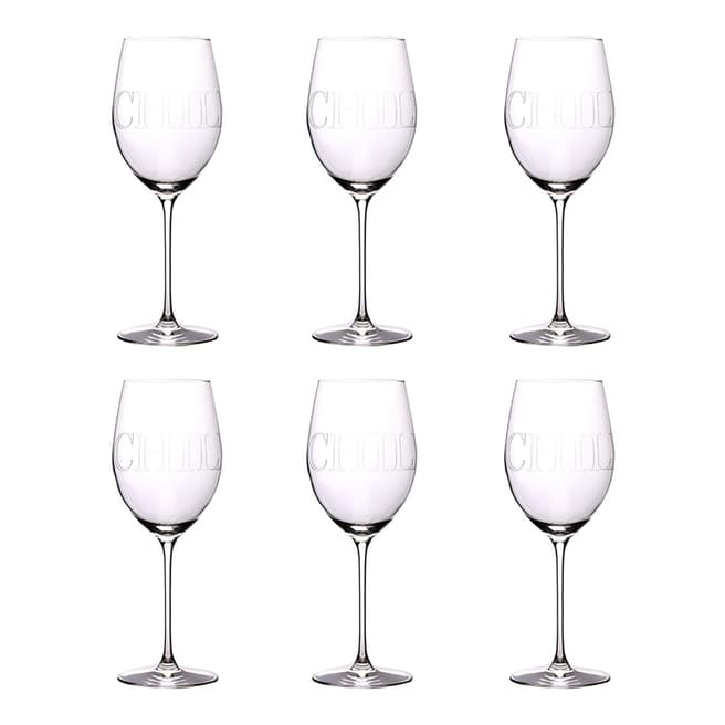 Ella Sabatini Set of 12 Sparkle Decorated Chill Wine Glasses, 565ml