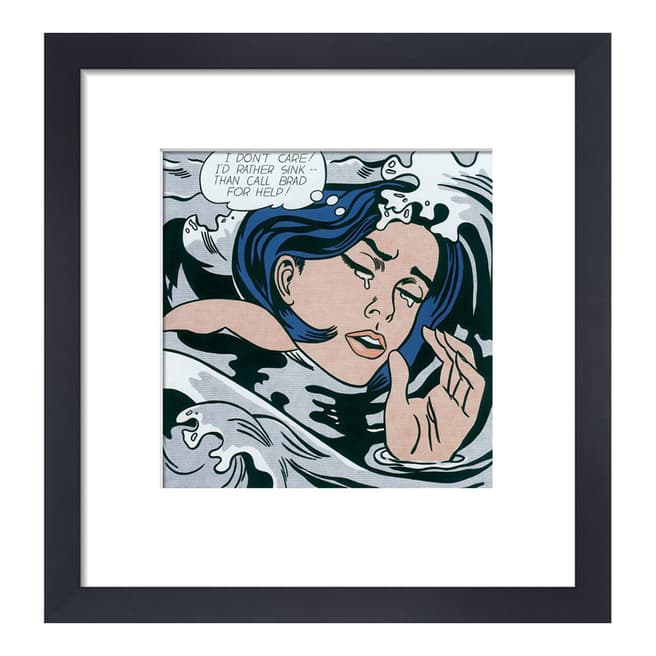 Roy Lichtenstein Drowning Girl, 36x36cm 30x30cm Framed Print