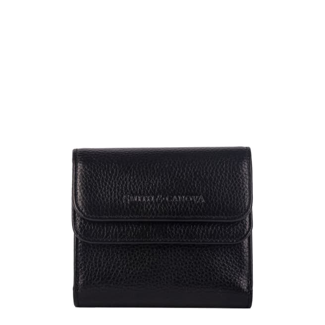 Smith & Canova Black Small Double Fold Card/Coin Purse