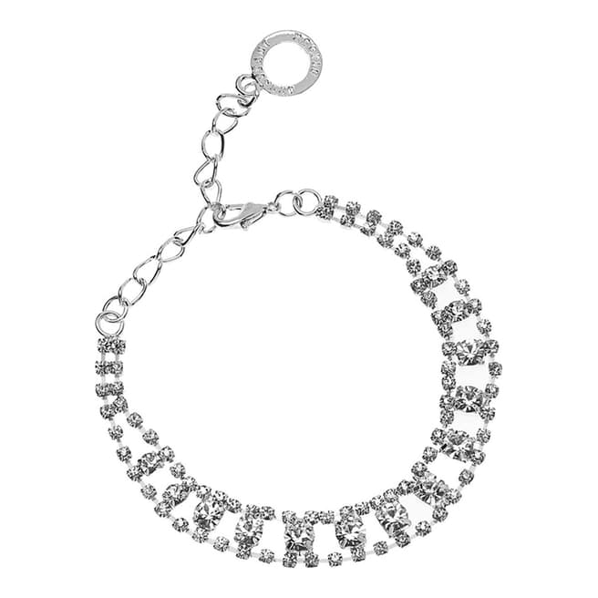 Ottaviani Silver Adjustable Rhinestone Bracelet