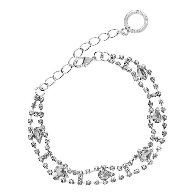 Ottaviani Silver Adjustable Rhinestone Bracelet