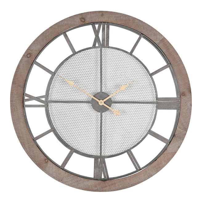 Pacific Natural Wood Round 80cm Wall Clock