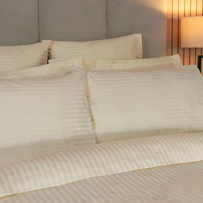 Belledorm 540Tc Satin Stripe Pair Of Housewife Pillowcases, Ivory