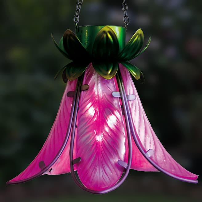 Creekwood Solar Pink Lily Lantern