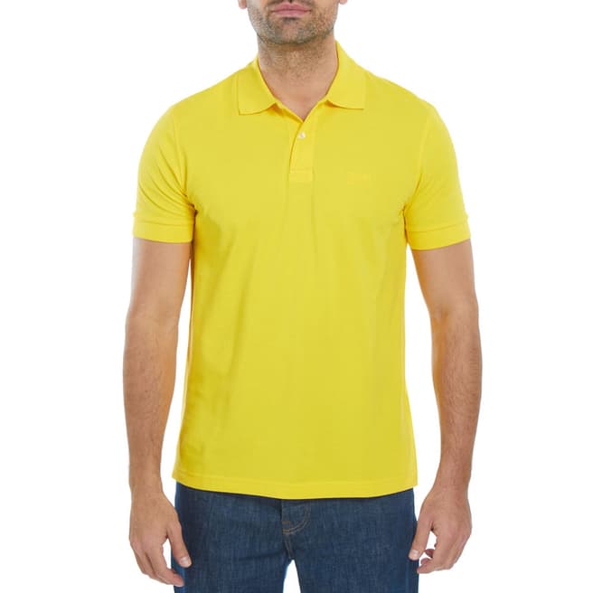 BOSS Green Bright Yellow Logo Cotton Polo Shirt
