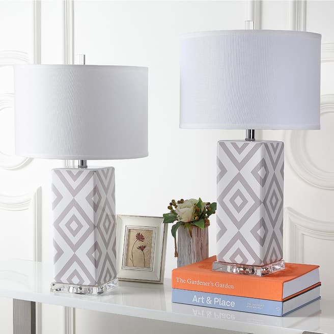 Safavieh Set of 2 Grey Aidan Table Lamps