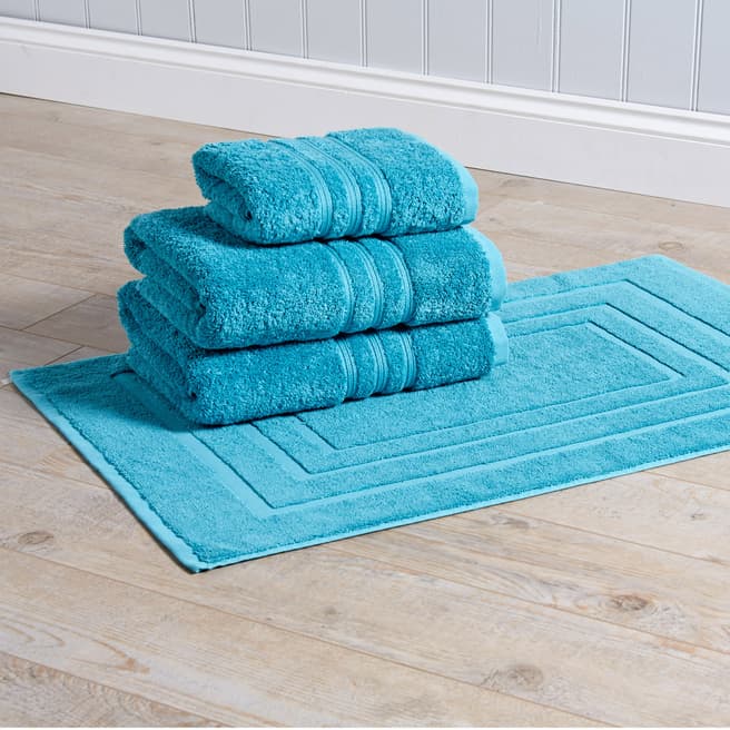 The Pure Linen Company Luxury 60cm x 90cm Bath Mat, Teal