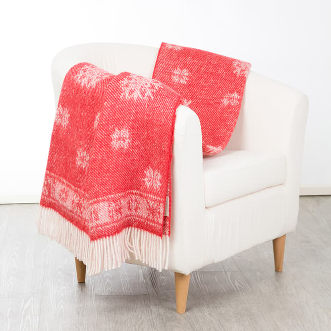 Lanerossi Red Andrea Virgin Wool Blend Throw 130x180cm