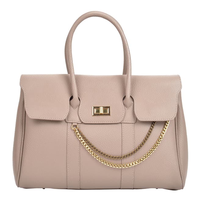 Mangotti Bags Beige Leather Tote Bag