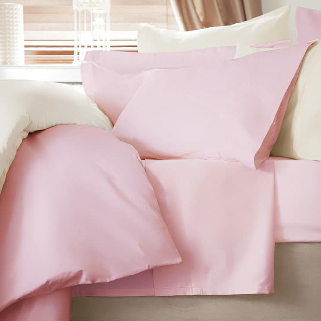 Belledorm 200TC Cotton Percale King Fitted Sheet, Pink