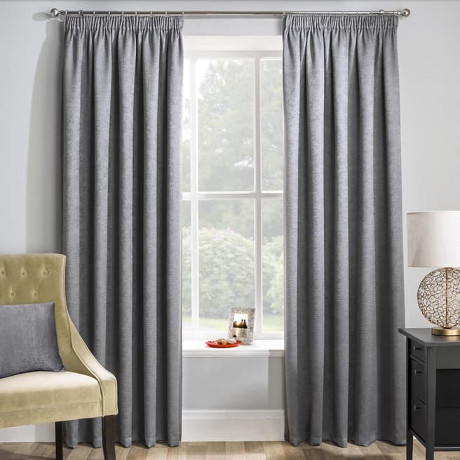 Enhanced Living Matrix Pair of 117 X 137 Blockout Curtains, Grey