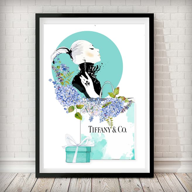 Rock Salt Prints Tiffany Fashion Art Print with Black Frame 41x50cm