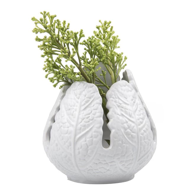 Chive White Leaf Vase, Set of 2