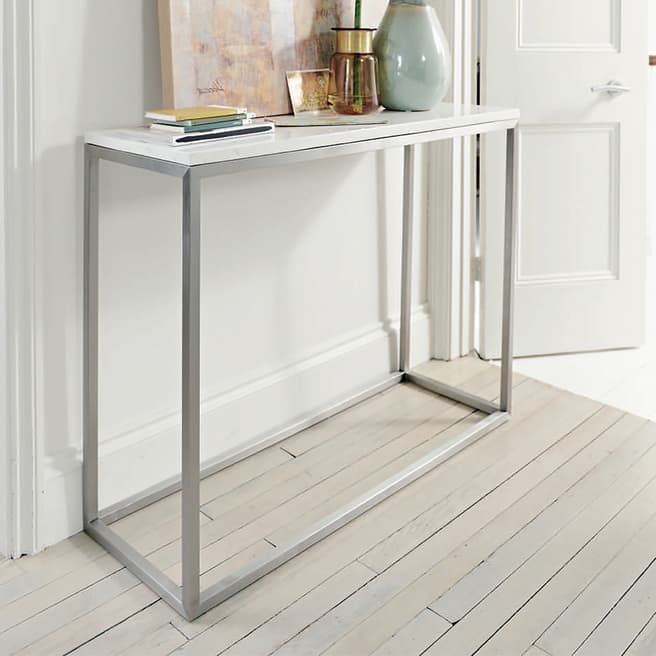Dwell Marble Console Table, White
