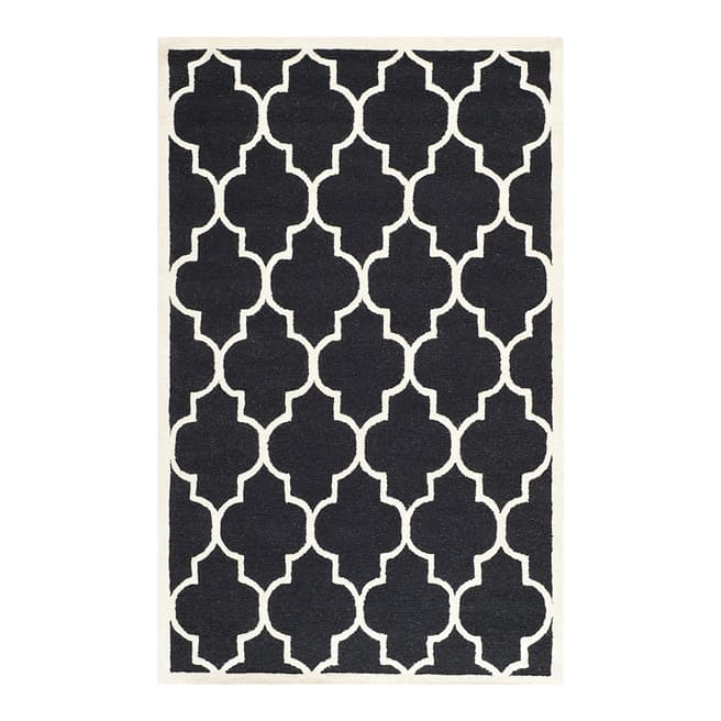 Safavieh Black/Ivory Everly Textured Area Rug, 152x243cm