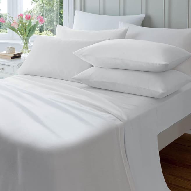 Catherine Lansfield Brushed Cotton Single Fitted Sheet, White