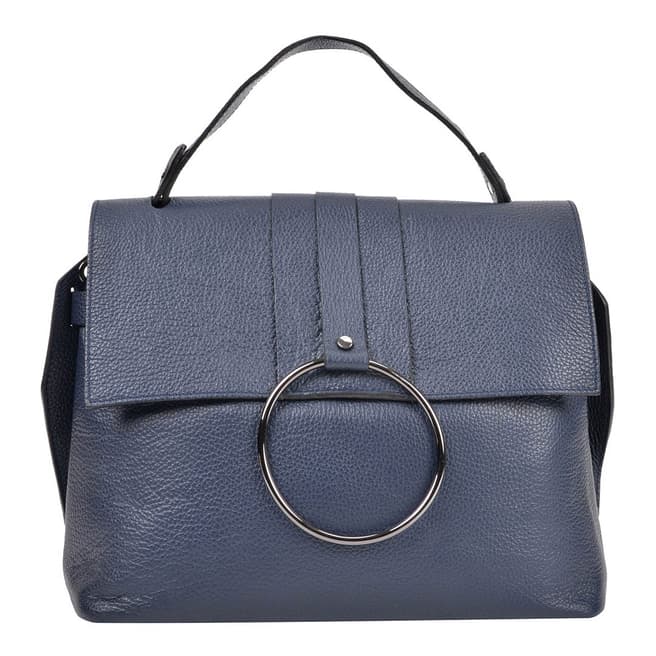 Roberta M Navy Leather Roberta M Top Handle Bag